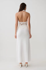 Tessie Knit & Crochet Maxi Dress - Ivory