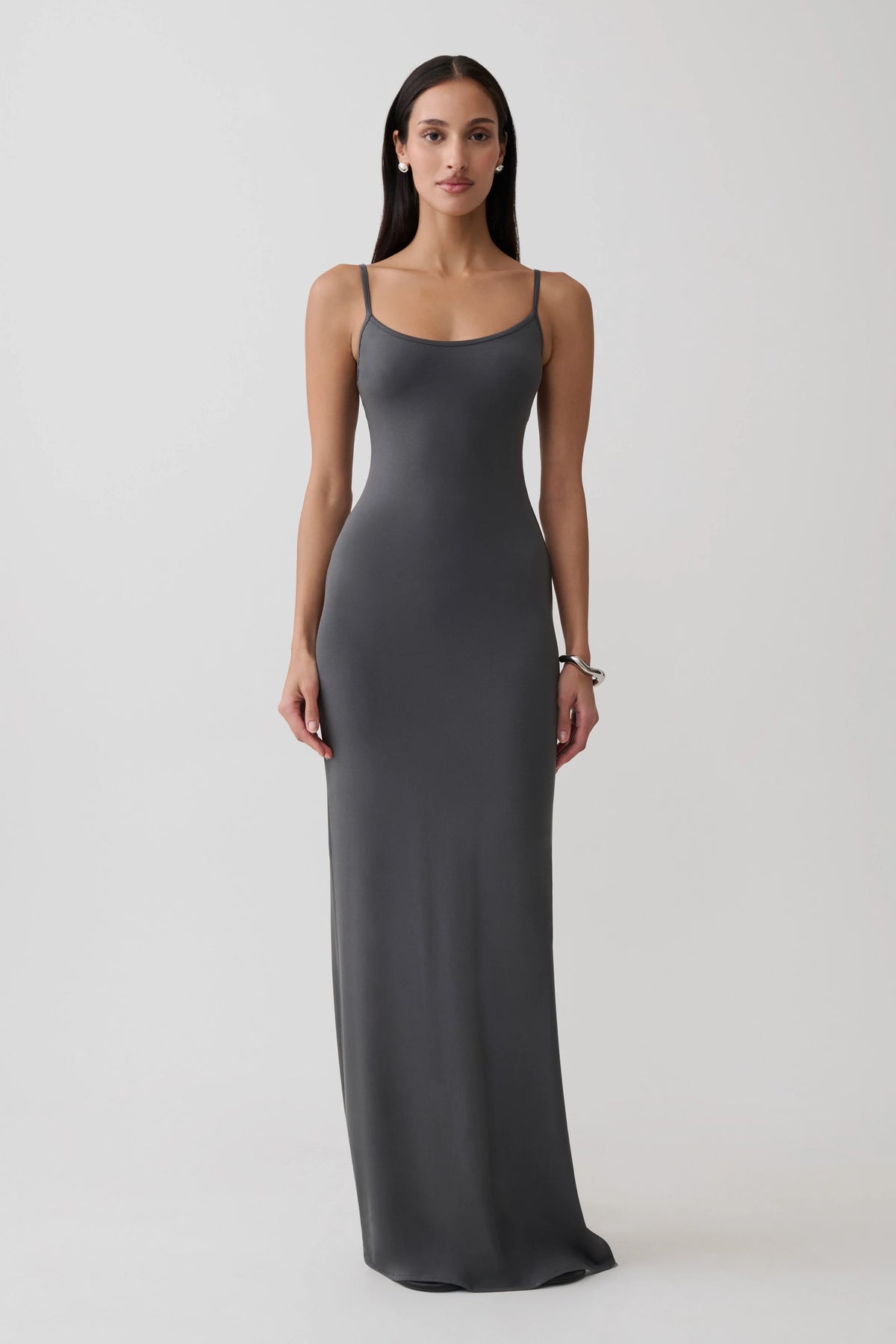 Erve Peached Jersey Maxi Dress - Charcoal