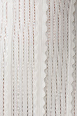 Cooper Scalloped Neckline Pointelle Midi Dress - White
