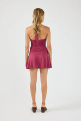 Perfect Stranger Cruz Stretch Wrap Mini Dress Raspberry