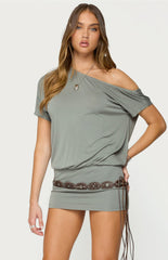 Edikted Sevie Off Shoulder Mini Dress