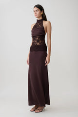 Tessie Knit & Crochet Maxi Dress - Dark Chocolate