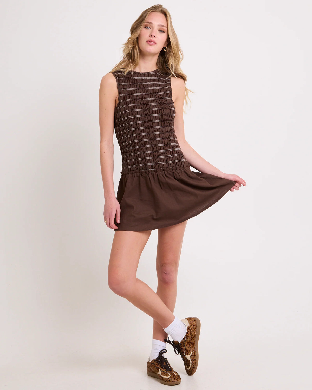 Delmore Shirred Mini Dress