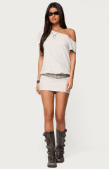 Edikted Dorie Off Shoulder Cut Out Mini Dress