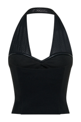 Cressida Crepe Halter Top - Black