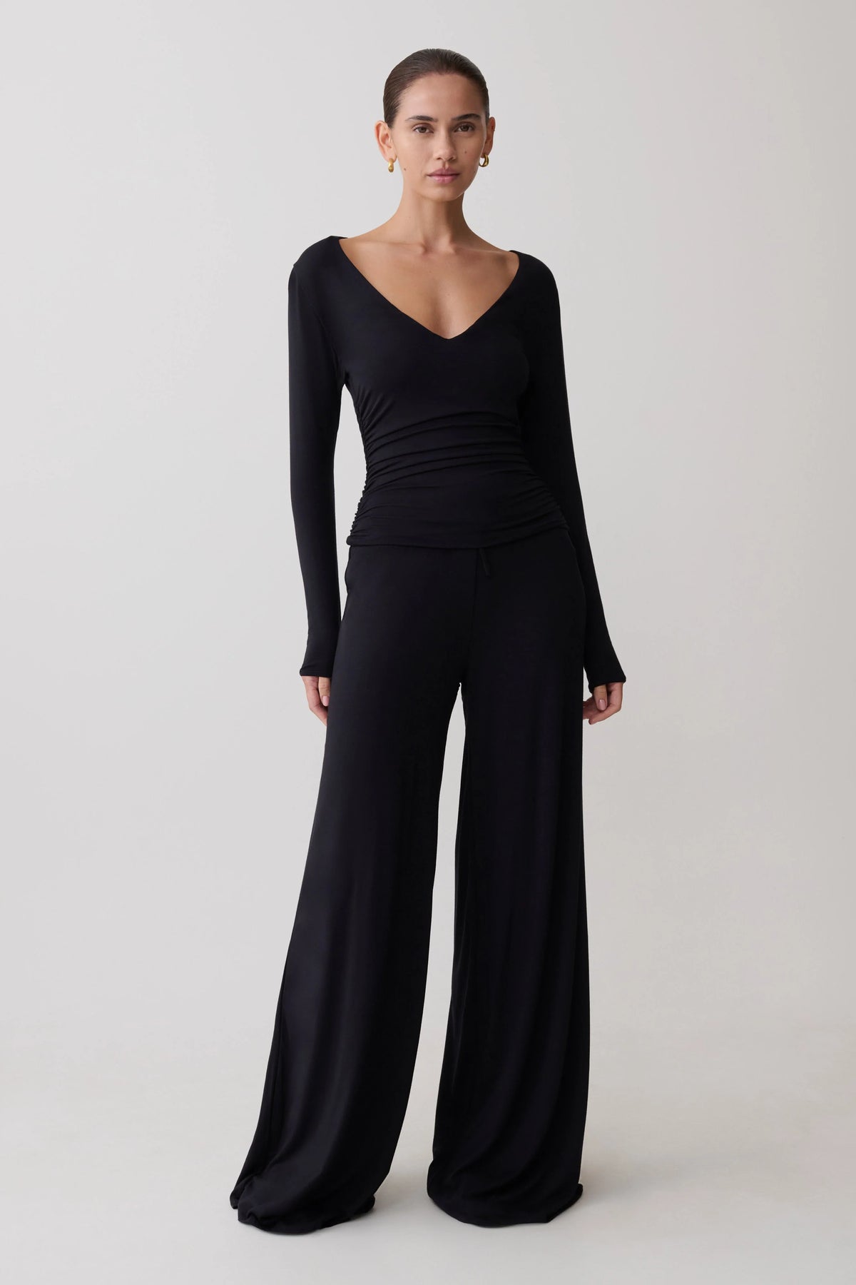 Sari Long Sleeve Modal Top - Black