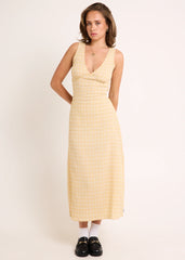 Sunday Seersucker Check Maxi Dress