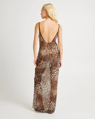 Alora Leopard Slip Maxi Dress