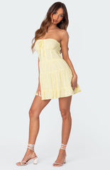 Edikted Liora Lacey Cotton Mini Dress