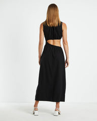 Isabelle Elasticated Cut Out Maxi Dress Black