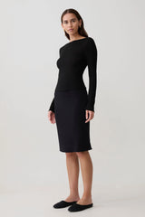 Coraline Long Sleeve Sheer Top - Black