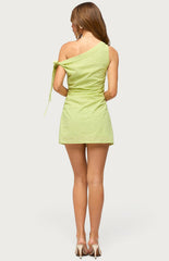 Edikted Zimi Eyelet One Shoulder Mini Dress