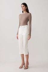 Coraline Long Sleeve Sheer Top - Neutral