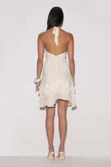 Aaliyah Sequin & Chiffon Mini Dress - Ivory