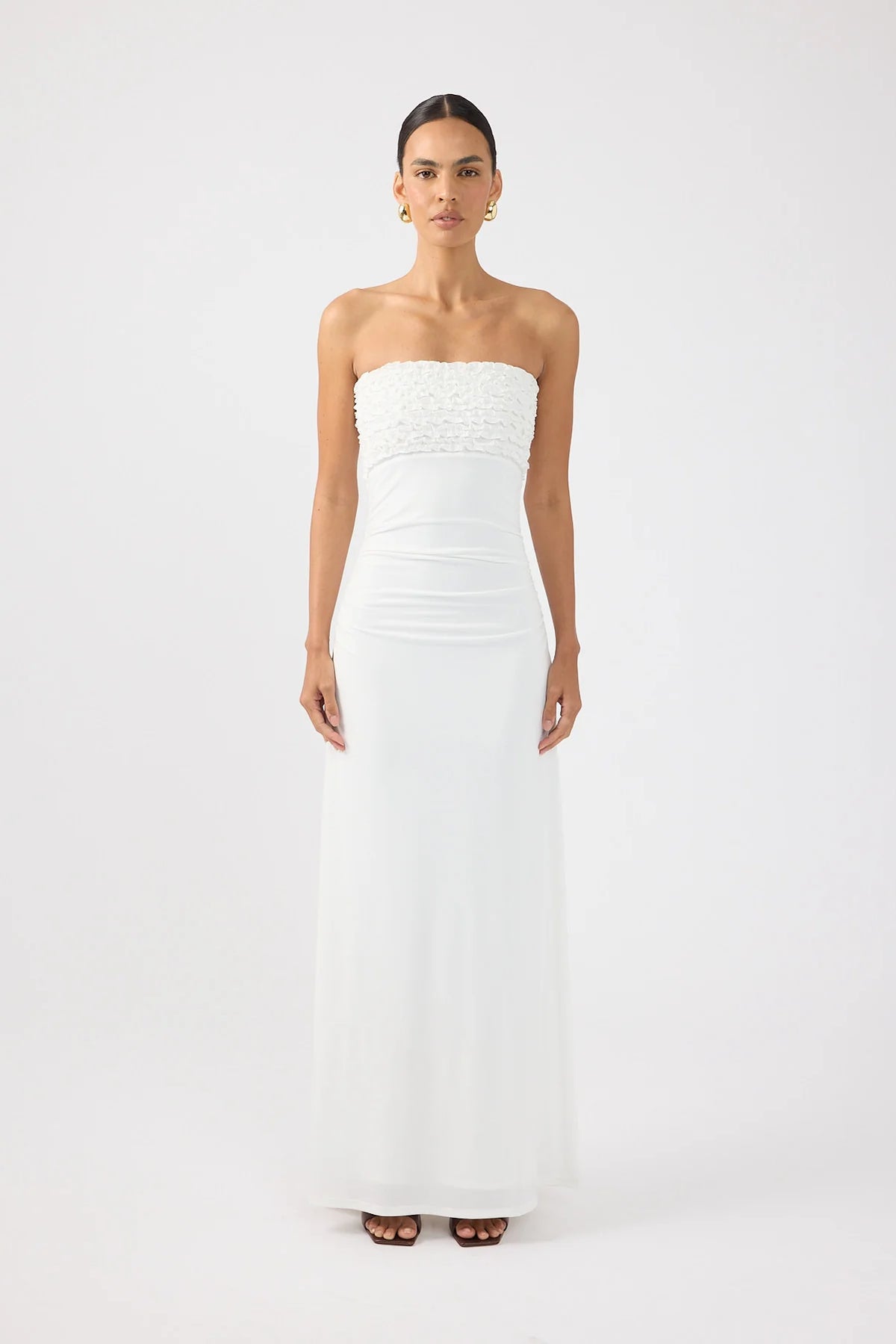 Perfect Stranger Harper Ruffle Maxi Dress Off White