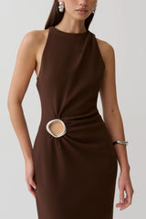 Maylin Hardware Maxi Dress - Dark Chocolate