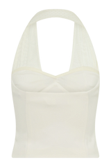 Cressida Crepe Halter Top - Ivory