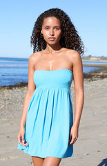 Your Favorite Tie Back Strapless Babydoll Mini Dress