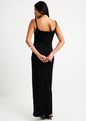 Straight Neck Maxi Dress