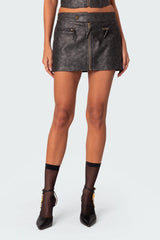 Ziva Faux Leather Mini Skirt