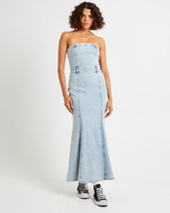 Rendezvous Fishtail Maxi Denim Dress