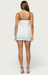 Edikted Amity Flutter V Neck Mini Dress