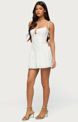 Edikted Kaira Eyelet Boned Mini Dress
