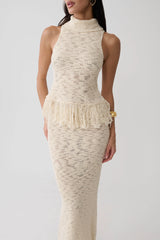 Giovanni Fringe Knit Top - Cream