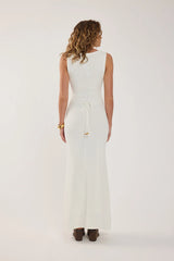 Perfect Stranger Zella Crochet Maxi Dress White