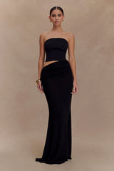 Jasiel Strapless Knit Maxi Dress - Black