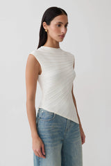 Marylee Knit Ribbed Sleeveless Top - Ivory