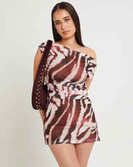 Zebra Mesh Mini Dress