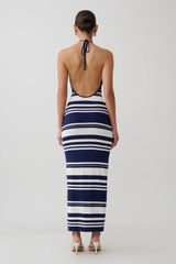 Brienne Stripe Midi Dress - Navy/Ivory