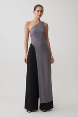 Coriona Long Line Top With Front Cut Out - Grey