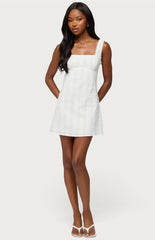 Edikted Citrina Lacey Striped Mini Dress