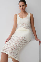 Atlantis Crochet Knit Top - White