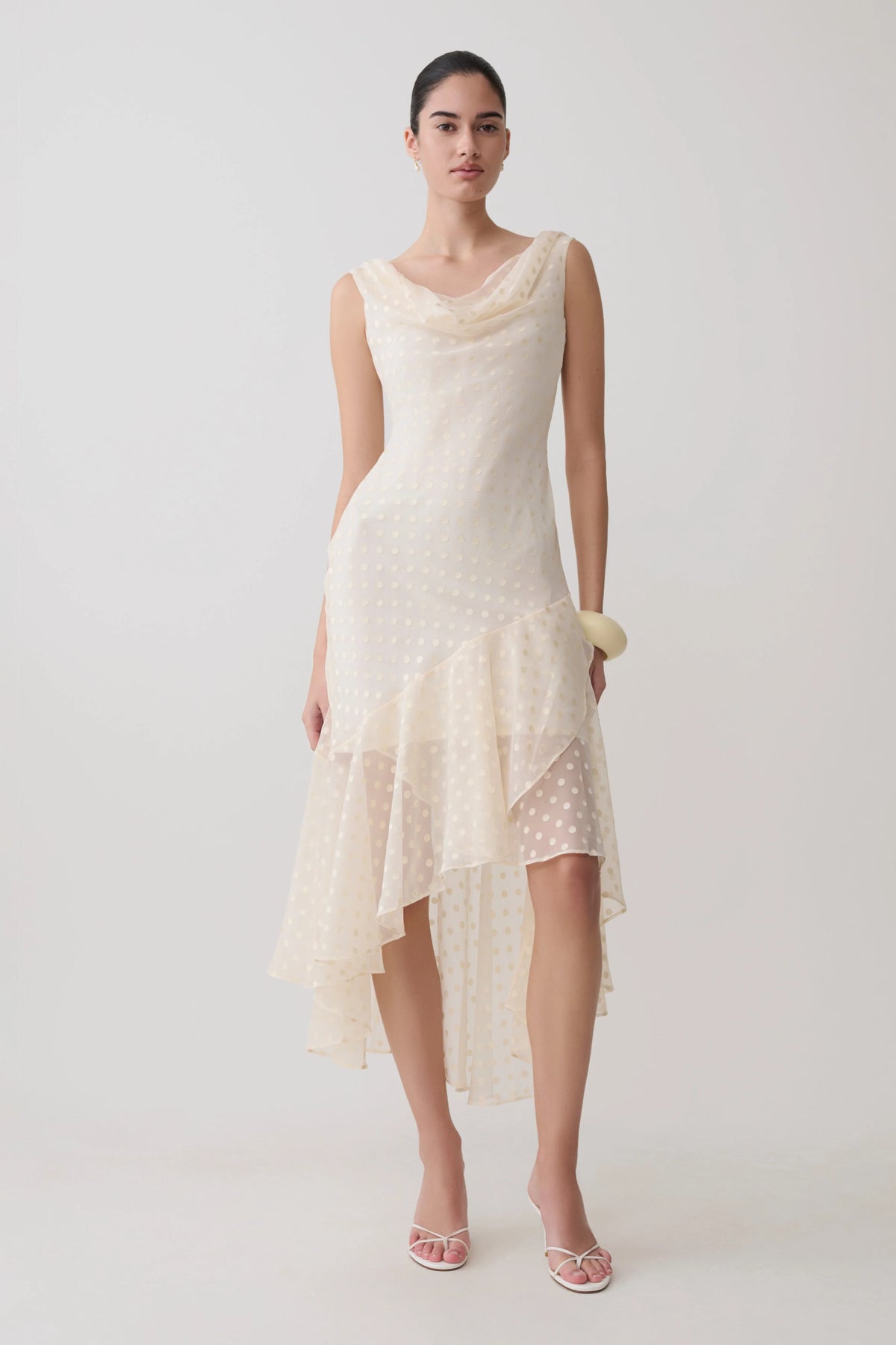 Lilah Devore Midi Dress - Ivory