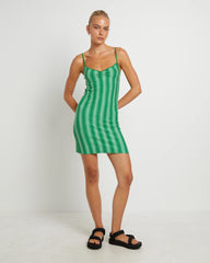 Hiatus Ombre Tank Mini Dress in Green