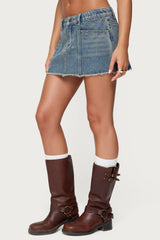 Keiko Studded Denim Mini Skirt