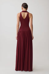 Zsela High Neck Modal Maxi Dress - Wine