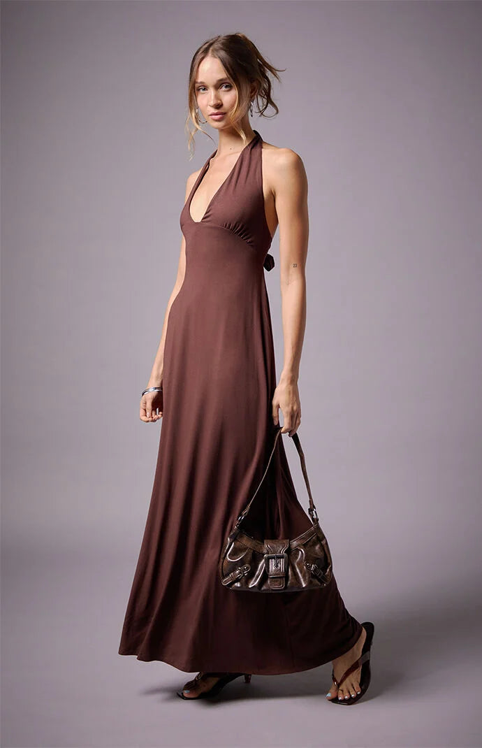 Third Charm Alexa Halter Midi Dress
