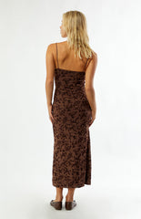 Your Favorite Hazel Burnout Velvet Floral Midi Dress