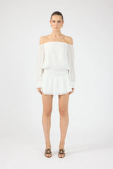 Perfect Stranger Carrie Off Shoulder Mini Dress Cream