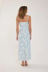 Perfect Stranger Mademoiselle Maxi Dress Blue Print