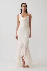 Edith Draped Maxi Dress - Ivory