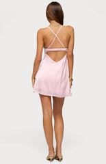 Edikted Christina Satin Effect Mini Dress
