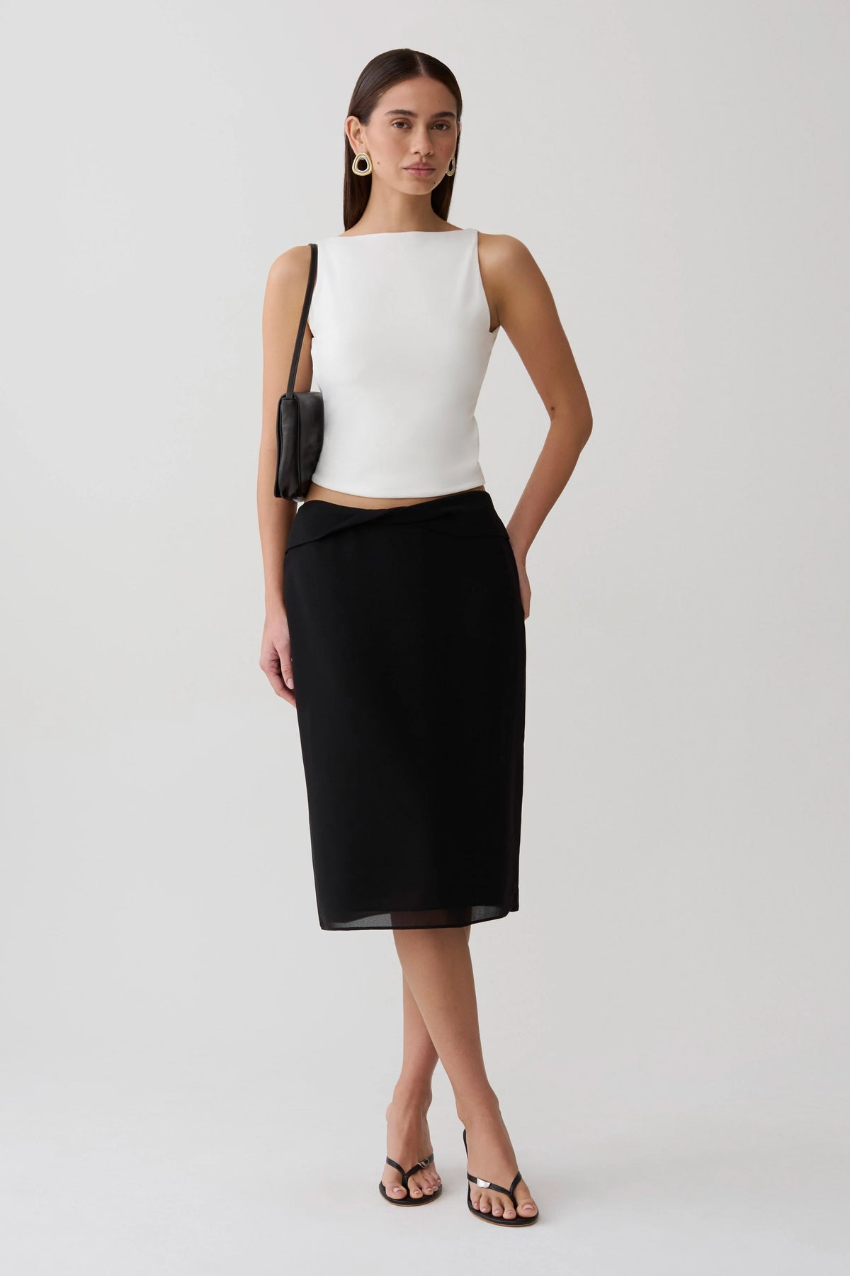 Yura Backless Twist Top - White