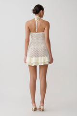 Carrisa Crochet Knit Mini Dress - White