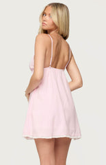 Edikted Danira Pinstripe Babydoll Mini Dress