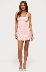 Edikted Citrina Lacey Striped Mini Dress